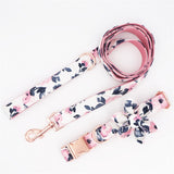 Dog collar flower and leash set