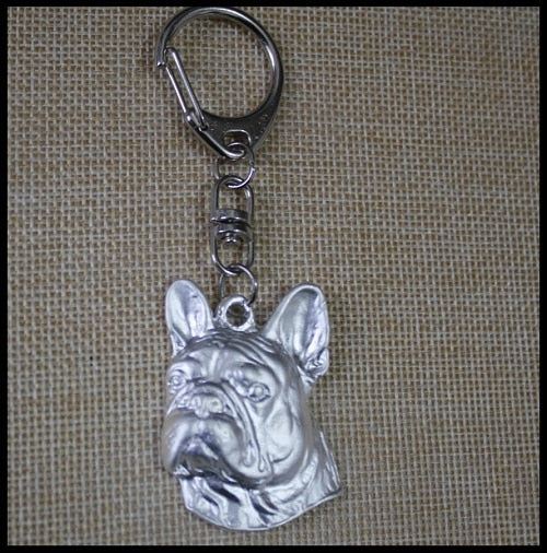 French Bulldog Keychains - Silver, Bronze, Black - Zinc Alloy